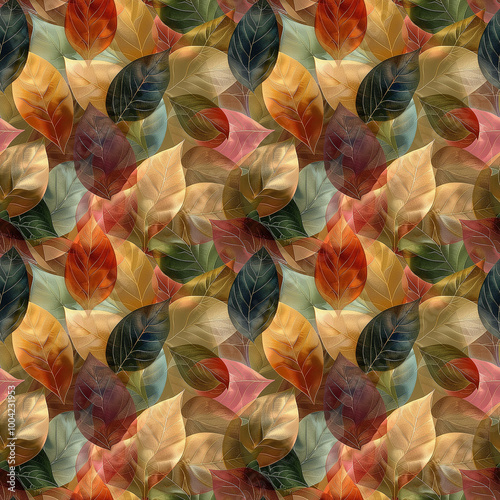Watercolor Pattern Of Autumn Leaves