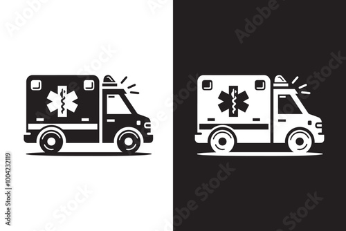 Ambulance silhouette Illustration Design 