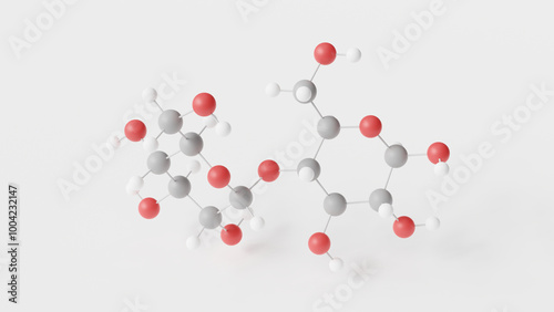 maltose molecule 3d, molecular structure, ball and stick model, structural chemical formula disaccharide photo