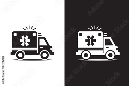Ambulance silhouette Illustration Design 