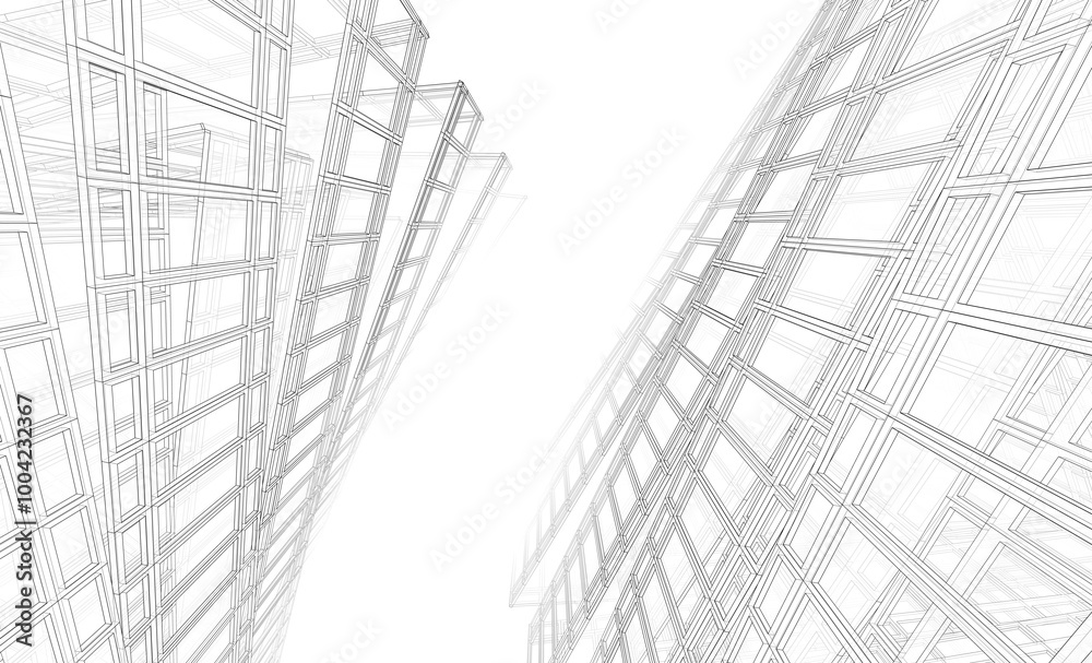 Fototapeta premium Abstract architectural background 3d rendering