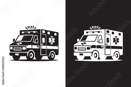 Ambulance silhouette Illustration Design 