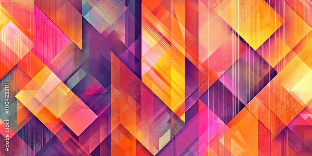 A vibrant abstract background featuring colorful triangles in a geometric pattern, ideal for use as a decorative wallpaper or web banner A vibrant abstract background featuring colorful triangles in a geometric pattern, ideal for use as a decorative wallpaper or web banner