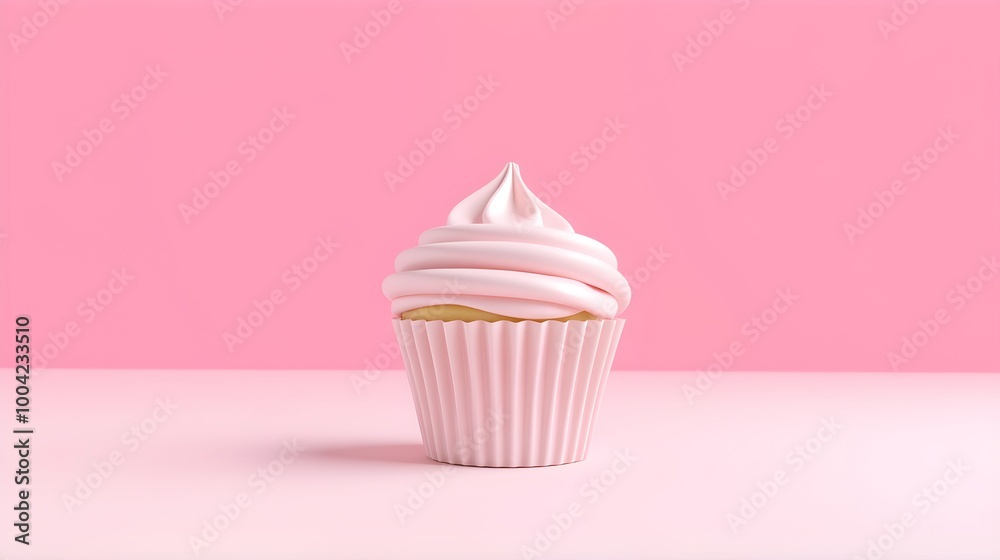 Minimal Cupcake, Pink and Light Pink Minimal Cupcake, Pink and Light Pink