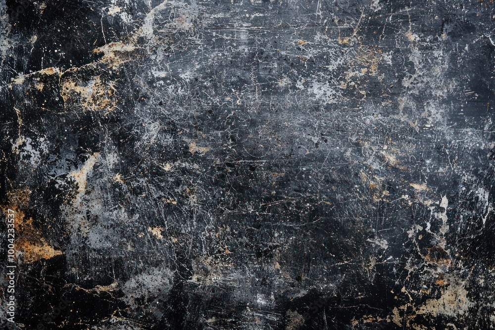 Fototapeta premium Metal texture on a dark, grunge background with an aged, rough surface, featuring a vintage pattern that gives an old and dirty look, perfect for a wallpaper or backdrop