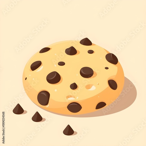 Chocolate Chip Cookie with a Few Chips Falling Off.