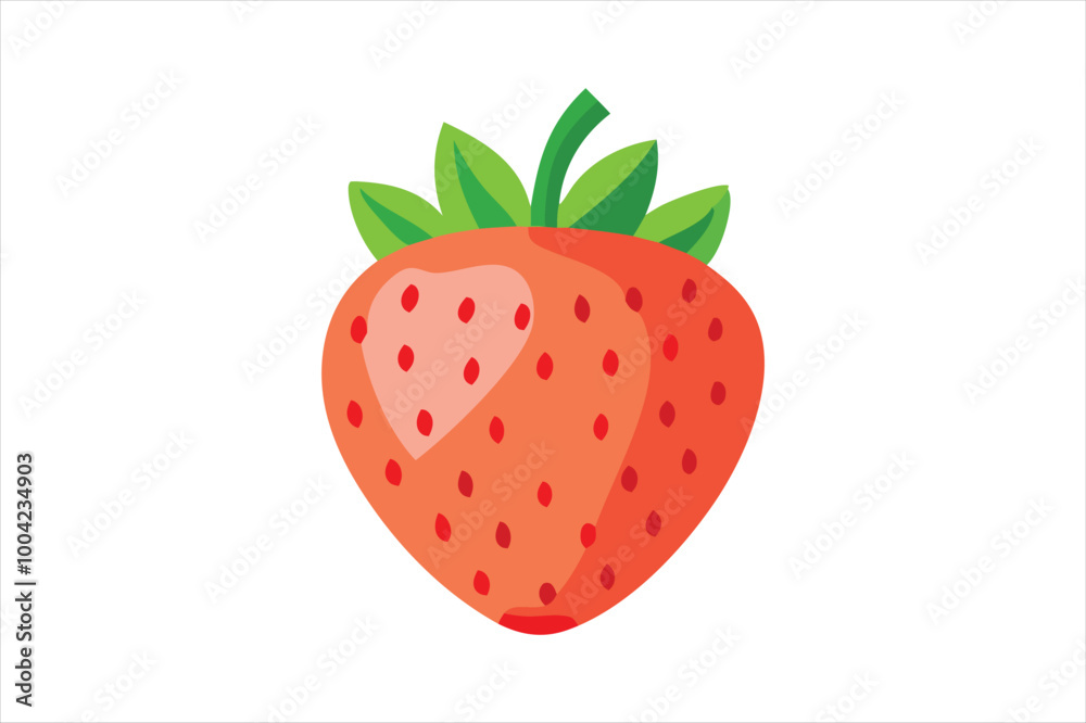 , Cute Strawberry vector art illustration , Cute Strawberry vector art illustration