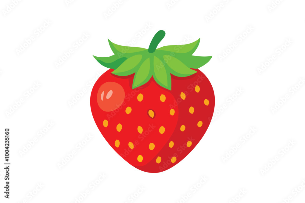 , Cute Strawberry vector art illustration , Cute Strawberry vector art illustration
