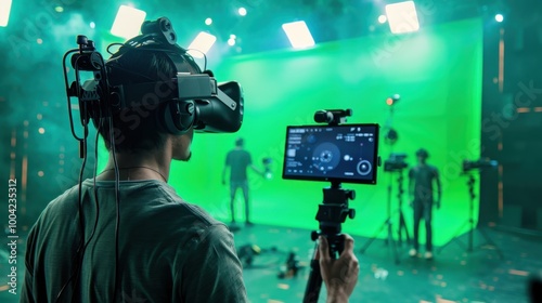 Virtual Reality Studio with Green Screen Setup photo