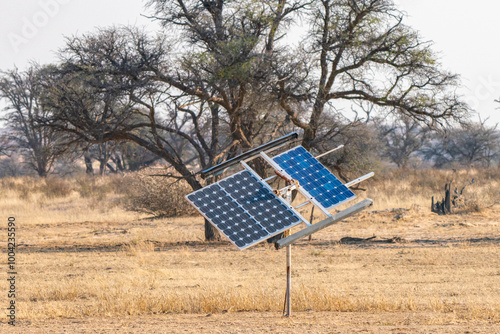 Photovoltaic system in Kgalagadi Transfrontier Park, South Africa photo