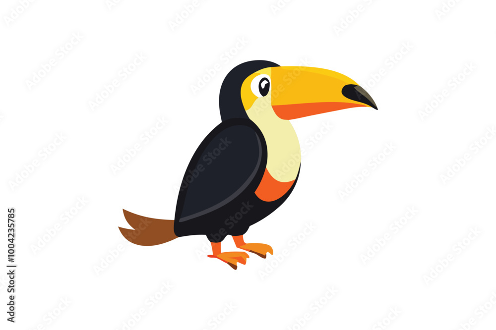 Naklejka premium cute toucans bird vector art illustration 
