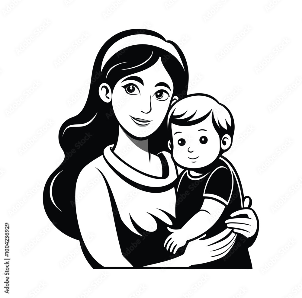 mother-holding-a-child-vector-illustration-vector mother-holding-a-child-vector-illustration-vector