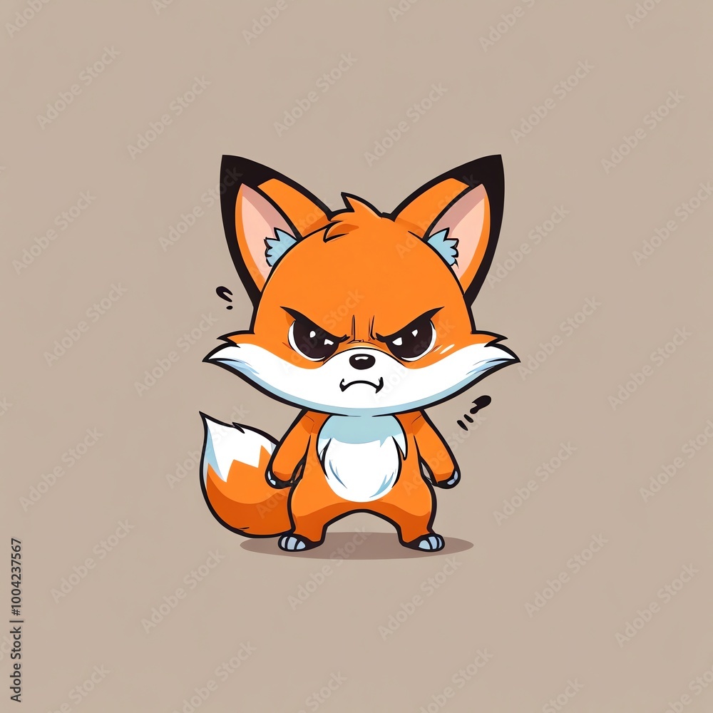 Angry Fox Cartoon Illustration Angry Fox Cartoon Illustration