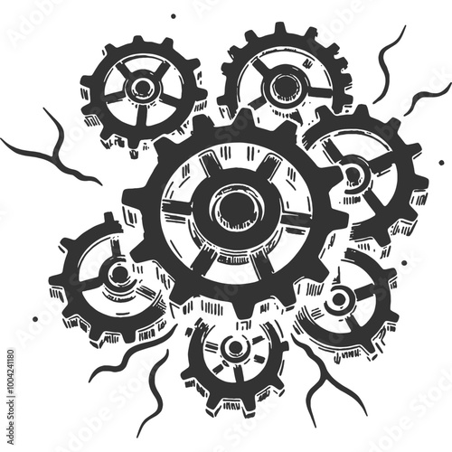 Inner Conflict Vintage Illustration Vector
