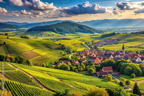 Panoramic landscape of Alsace