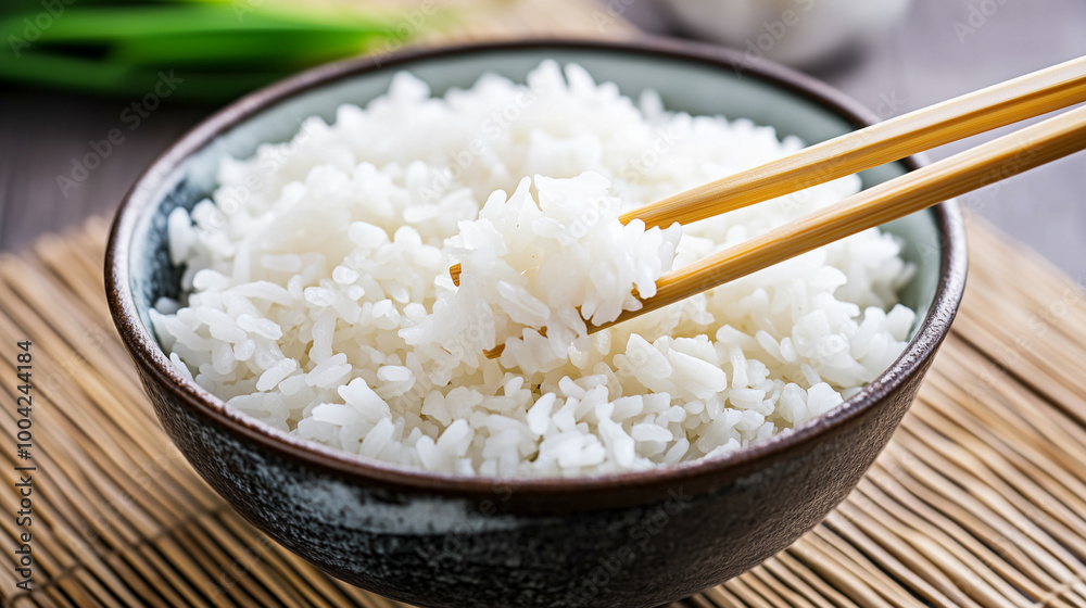 Delicious white rice served in bowl, perfect for any meal. fluffy texture and simplicity make it staple in many cuisines, enjoyed with various dishes. Delicious white rice served in bowl, perfect for any meal. fluffy texture and simplicity make it staple in many cuisines, enjoyed with various dishes.