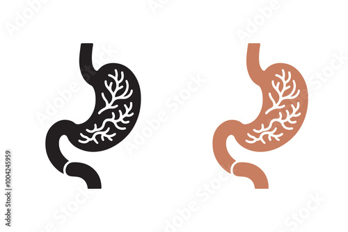 Human stomach silhouette Illustration