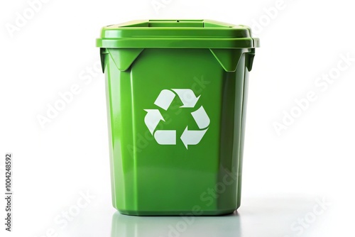 Panoramic recycling waste container isolated on white background