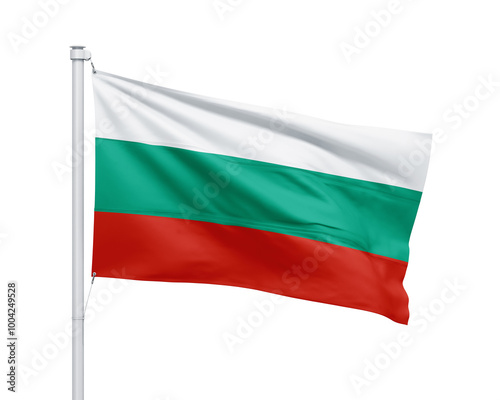 Bulgaria national flag on white background.