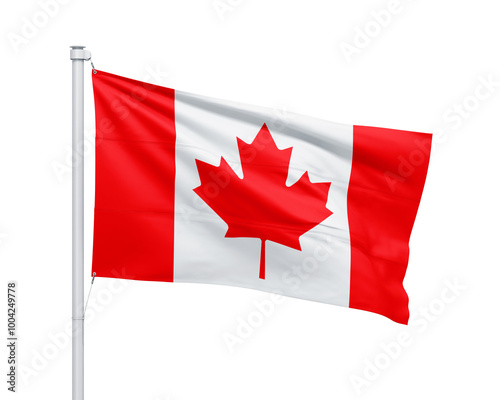 Canada national flag on white background.