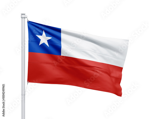 Chile national flag on white background. Free Download Chile national flag on white background. - GFXLoad