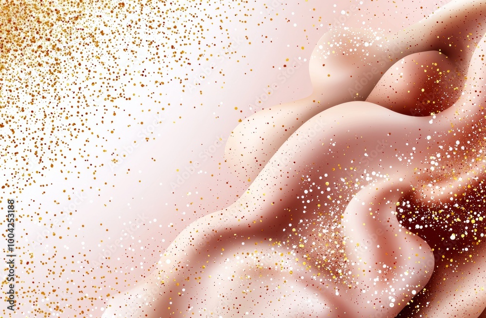 Luxury Transparent Background with Gold Glitter Border