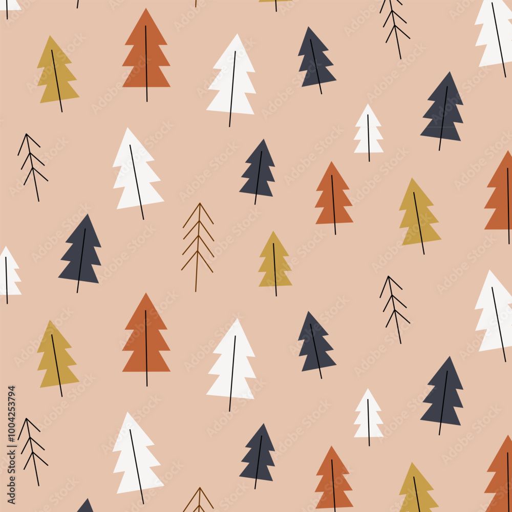 Obraz premium Seamless pattern design for fabrics. New Year and Winter theme