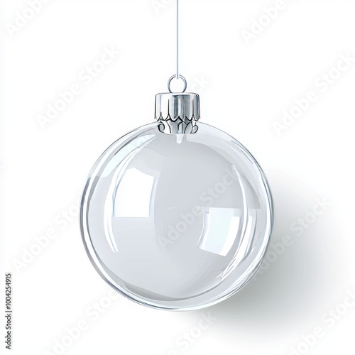 Decoration of a glass Xmas ball isolated on transparent white background