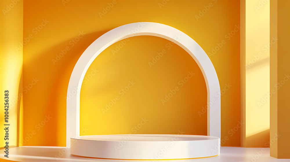 Bright minimalist arch display space Bright minimalist arch display space