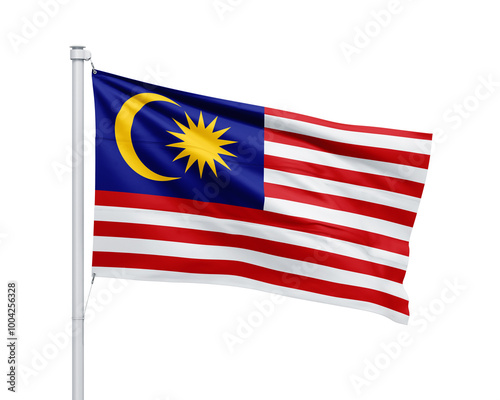 Malaysia national flag on white background.