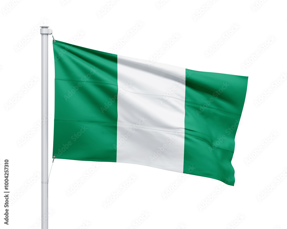 Nigeria national flag on white background. Nigeria national flag on white background.
