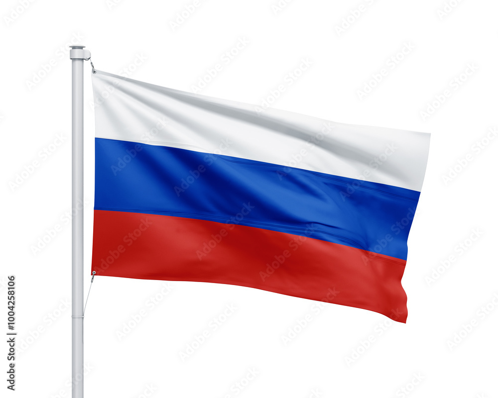 Russia national flag on white background. Russia national flag on white background.