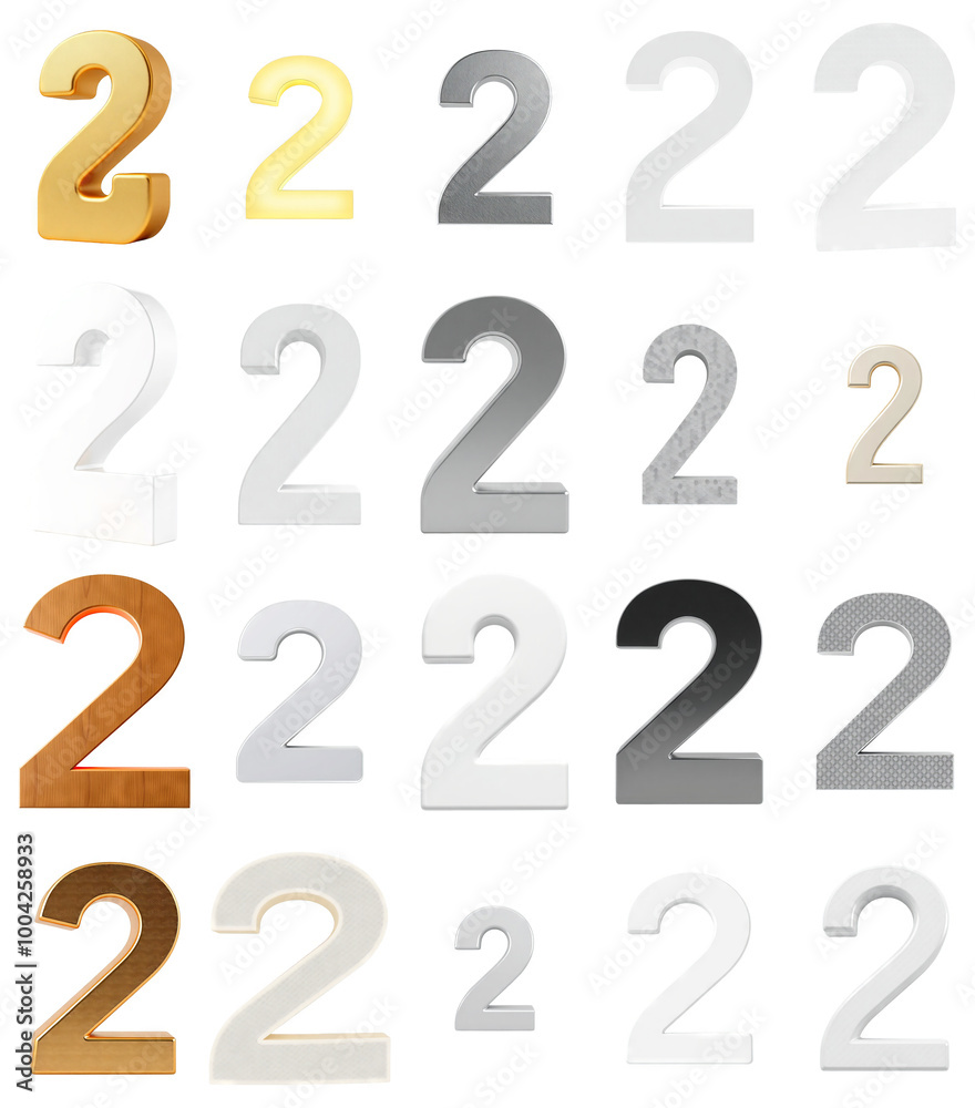 Creative Number 2 Design Element Set with Transparent Background - Ideal for Clear Background Projects and Graphic Design Creative Number 2 Design Element Set with Transparent Background - Ideal for Clear Background Projects and Graphic Design