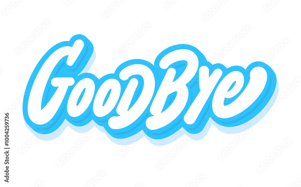 Goodbye. Vector handwritten lettering sticker. Goodbye. Vector handwritten lettering sticker.