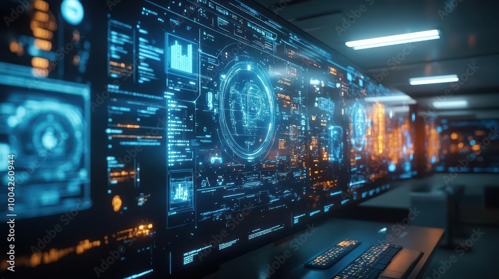 Classroom interaction with glowing holographic screens and digital learning guides  Futuristic  Hologram  High Detail