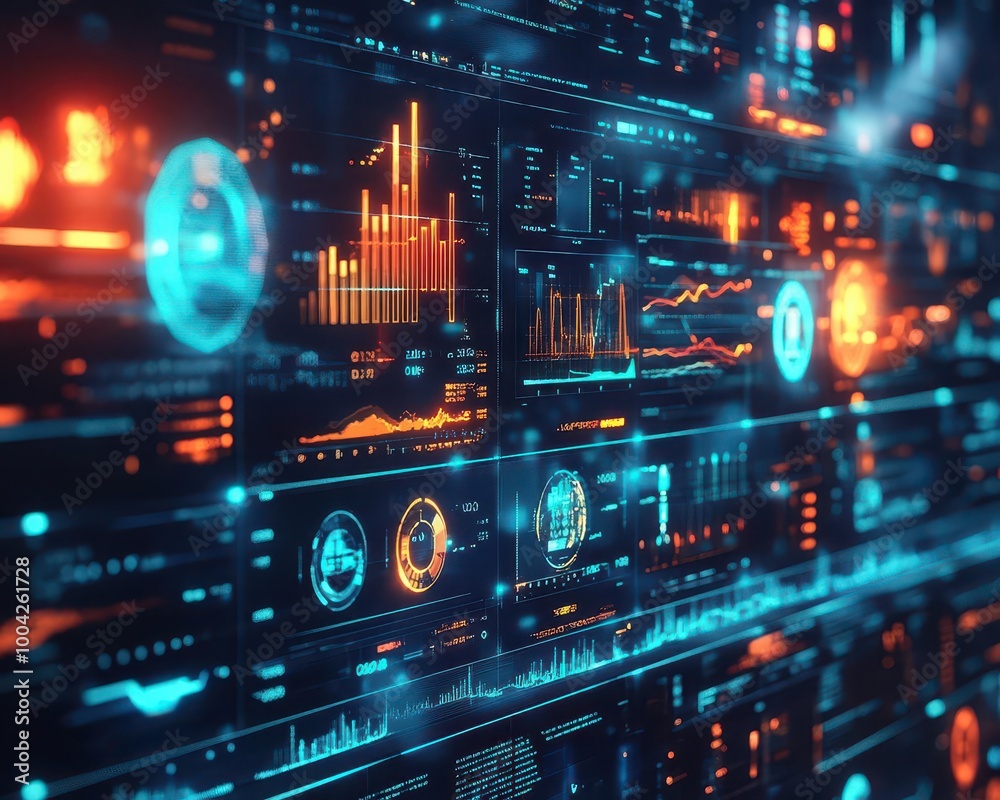 Data visualization tools with glowing holographic graphs and digital analytics in a futuristic office Futuristic Hologram Minimalist Data visualization tools with glowing holographic graphs and digital analytics in a futuristic office Futuristic Hologram Minimalist