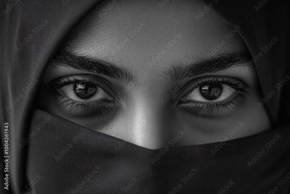 A woman looking forward with a calm and focused gaze, showcasing her individual expression. A woman looking forward with a calm and focused gaze, showcasing her individual expression.
