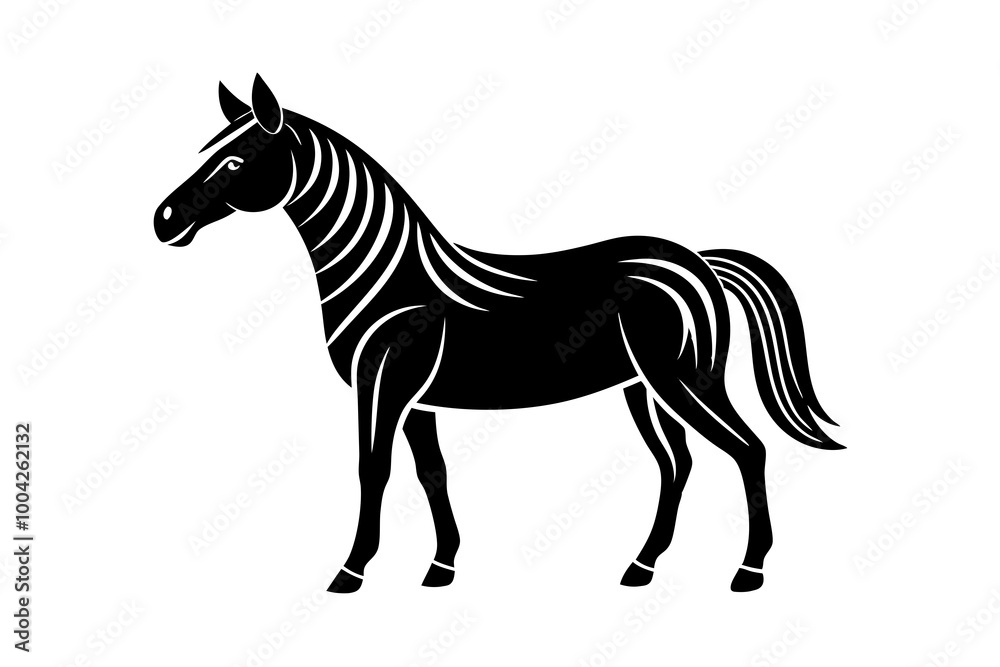 Graceful Minimal Horse Graphic Vector for Contemporary Art
