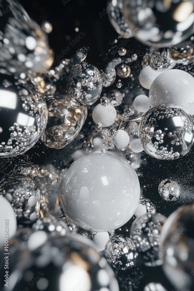Close up of multiple shimmering drops with bokeh effect and reflections in water Close up of multiple shimmering drops with bokeh effect and reflections in water