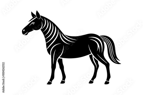 Graceful Minimal Horse Graphic Vector for Contemporary Art 