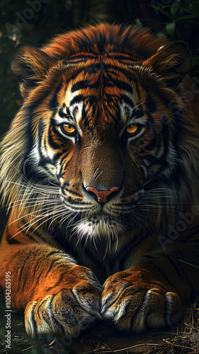 Close-Up of a Tiger Staring at the Camera