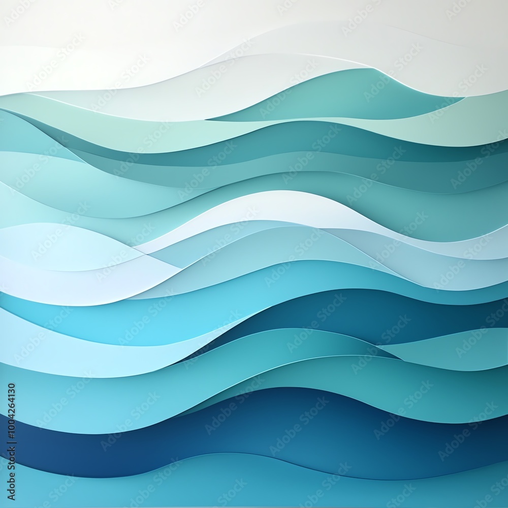 A serene abstract representation of ocean waves in soothing shades of blue and green, ideal for calming environments. A serene abstract representation of ocean waves in soothing shades of blue and green, ideal for calming environments.