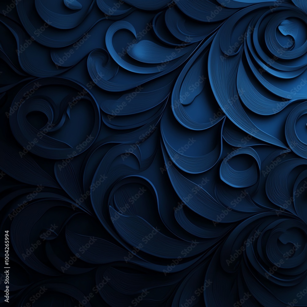 An elegant abstract design featuring dark blue swirling shapes, perfect for backgrounds and modern art projects. An elegant abstract design featuring dark blue swirling shapes, perfect for backgrounds and modern art projects.