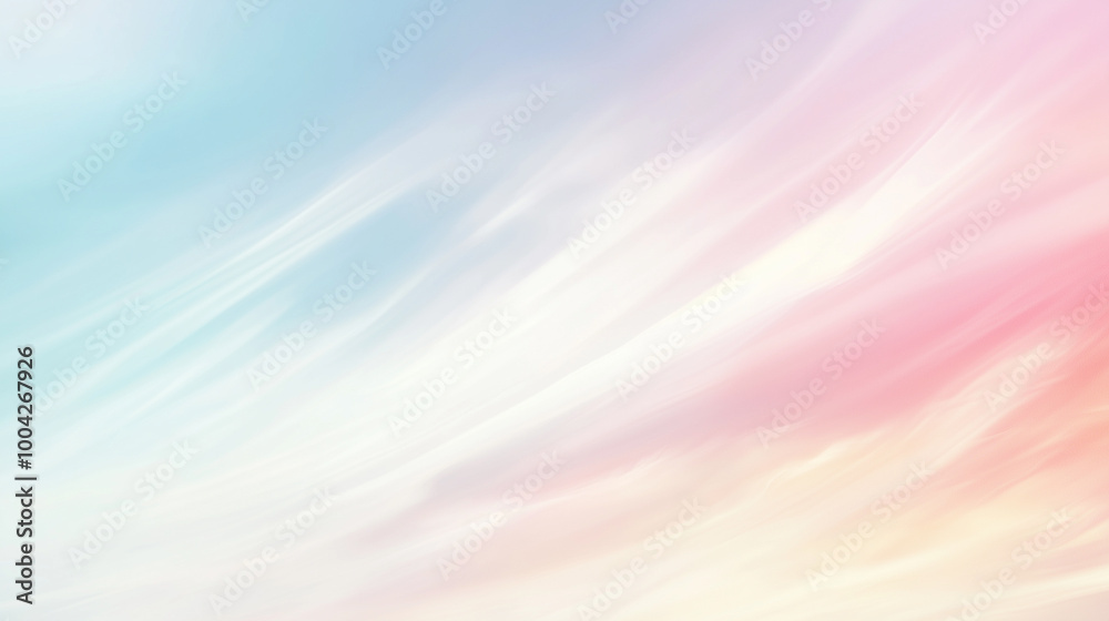 Pastel colorful gradient sky with clouds 