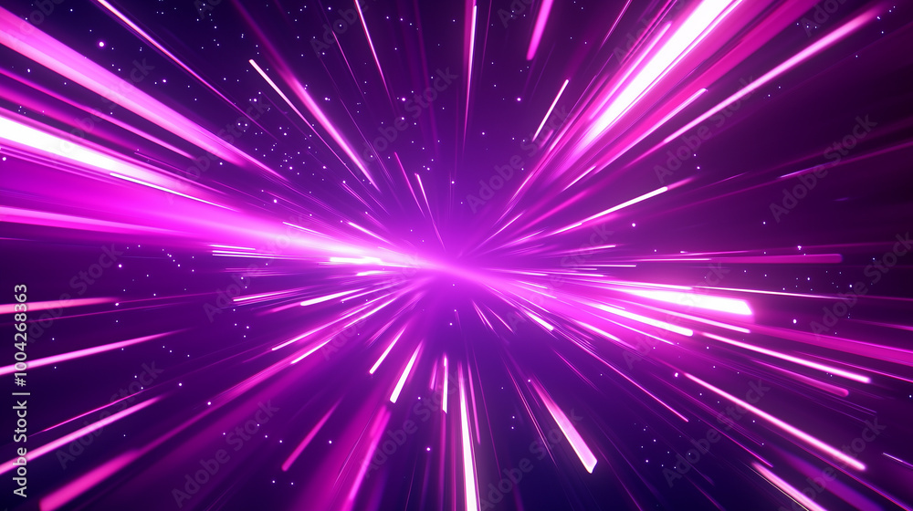 Obraz premium Glowing purple speed rays background 