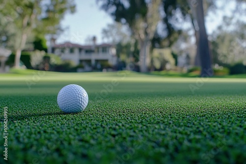 Close-up gimme ball pada golf green, palo alto, california,generative ai photo