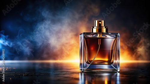 Perfume bottle on dark background