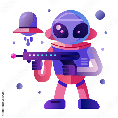Astrobiologist icon in flat style 