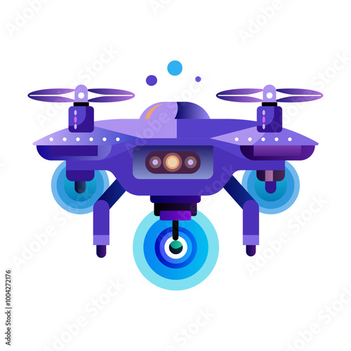 Drone icon in flat style 