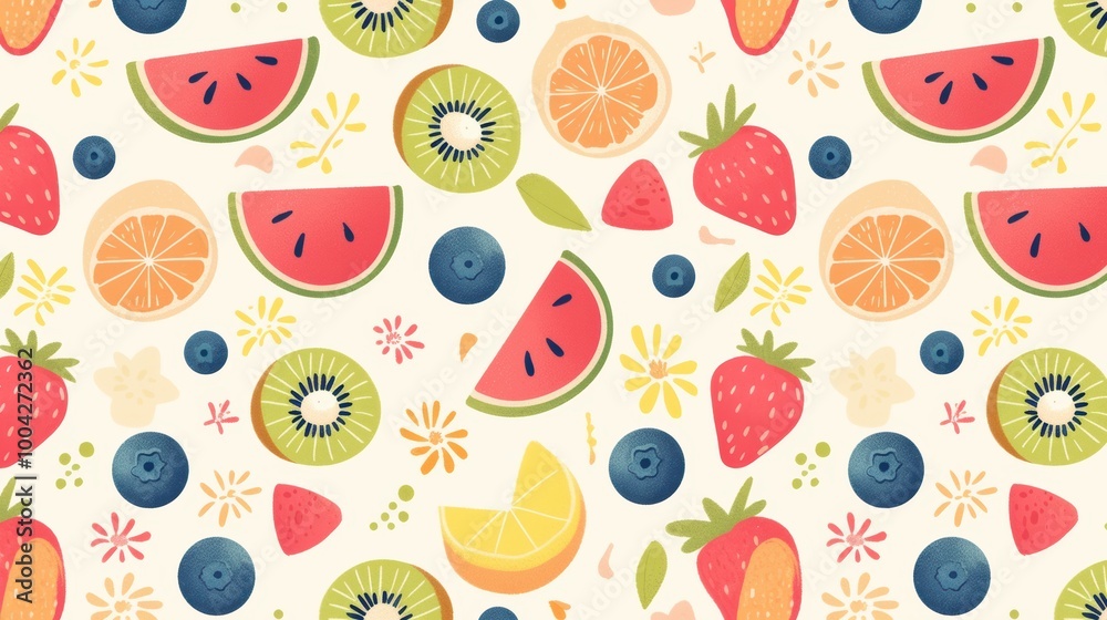 Vibrant Fruit Pattern for Summer Design Vibrant Fruit Pattern for Summer Design
